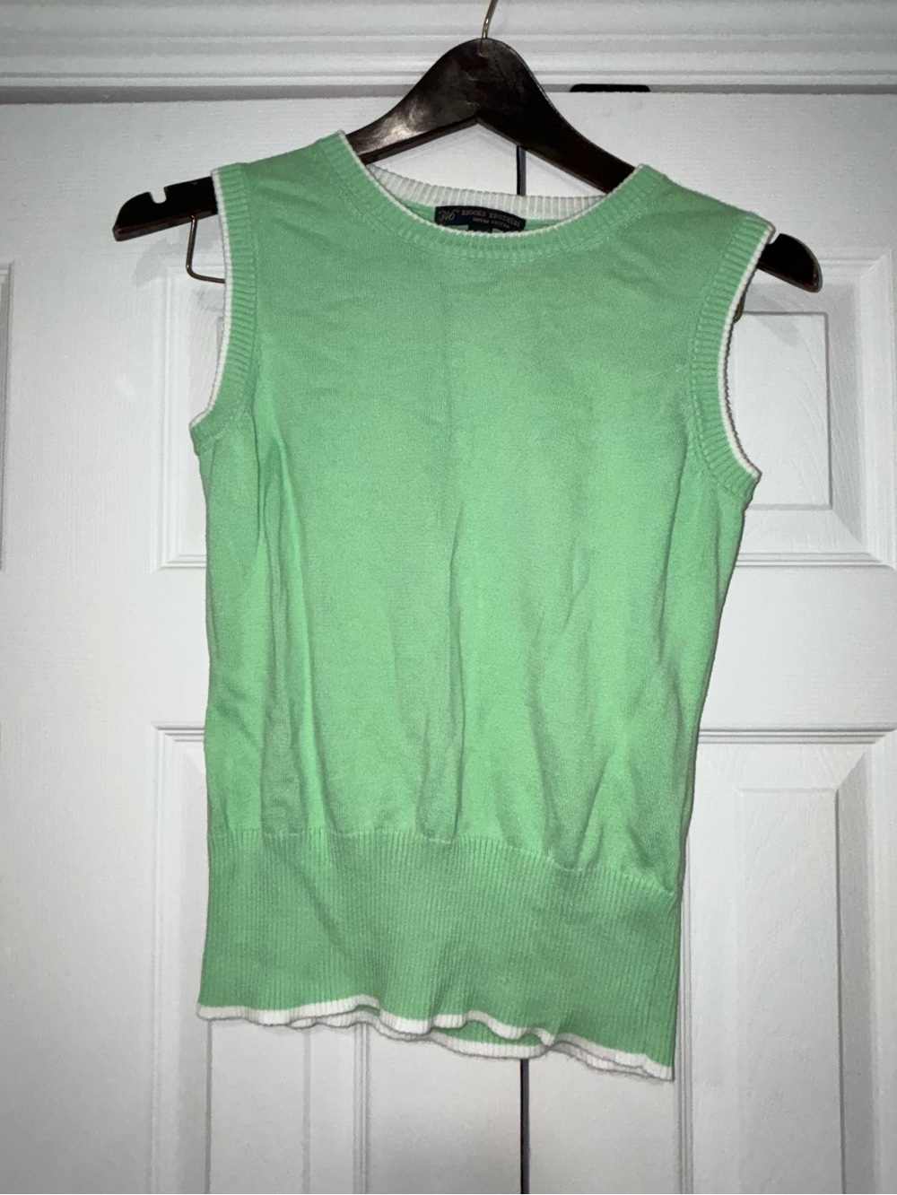 Brooks Brothers Supima Cotton Boys Sleeveless Mint Green Knit Vest Small